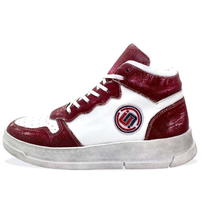 Worn Effect Sneakers - Ruby Wine