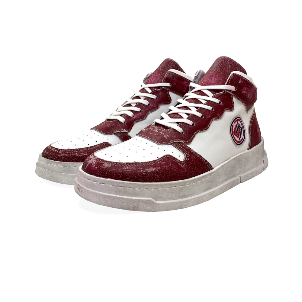 Worn Effect Sneakers - Ruby Wine