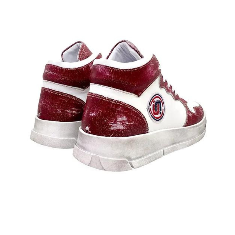 Worn Effect Sneakers - Ruby Wine