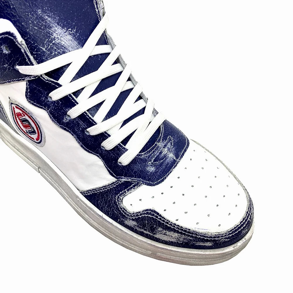 Worn Effect Sneakers - Navy Blue