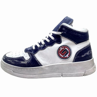 Worn Effect Sneakers - Navy Blue