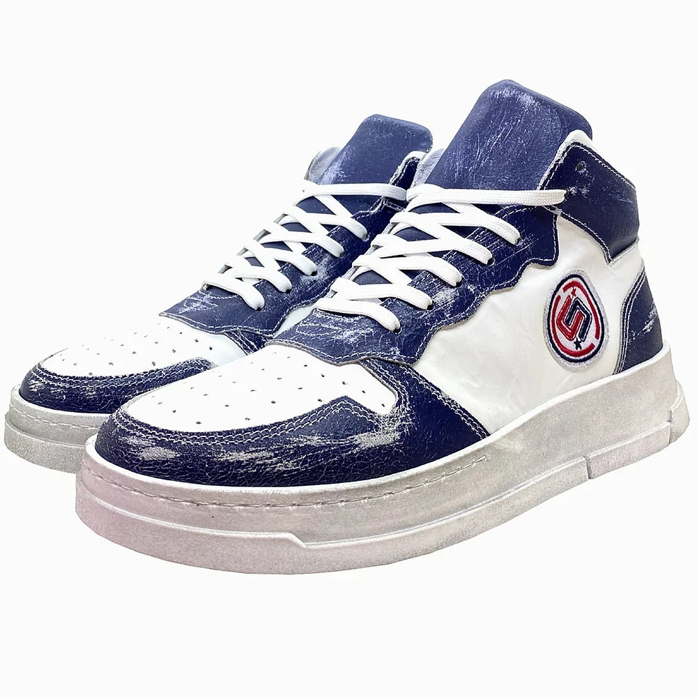 Worn Effect Sneakers - Navy Blue