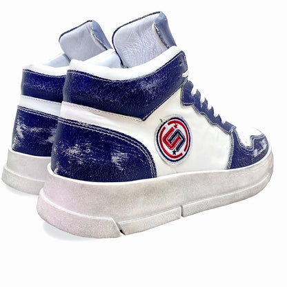 Worn Effect Sneakers - Navy Blue