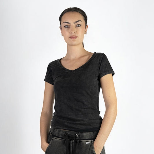 T-SHIRT COL V SLIM FIT Femme