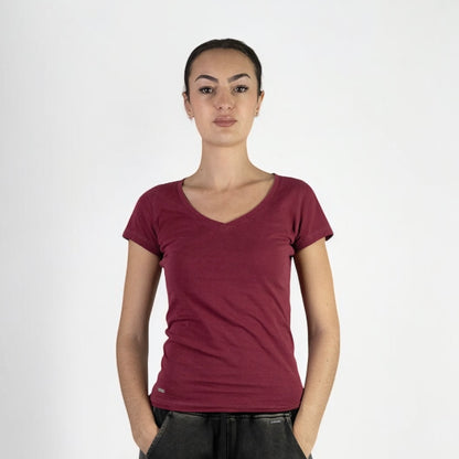 T-SHIRT COL V SLIM FIT Femme