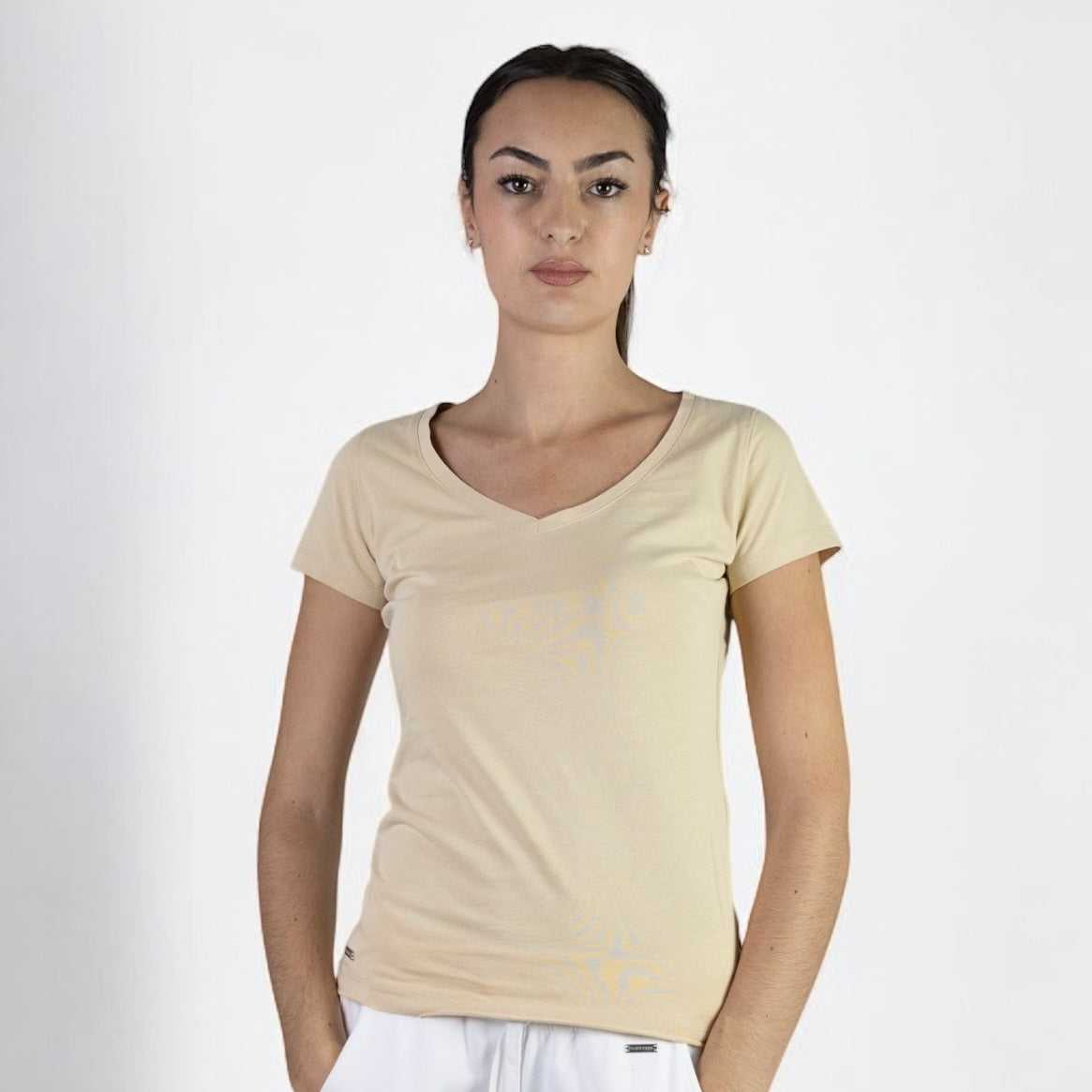 T-SHIRT COL V SLIM FIT Femme