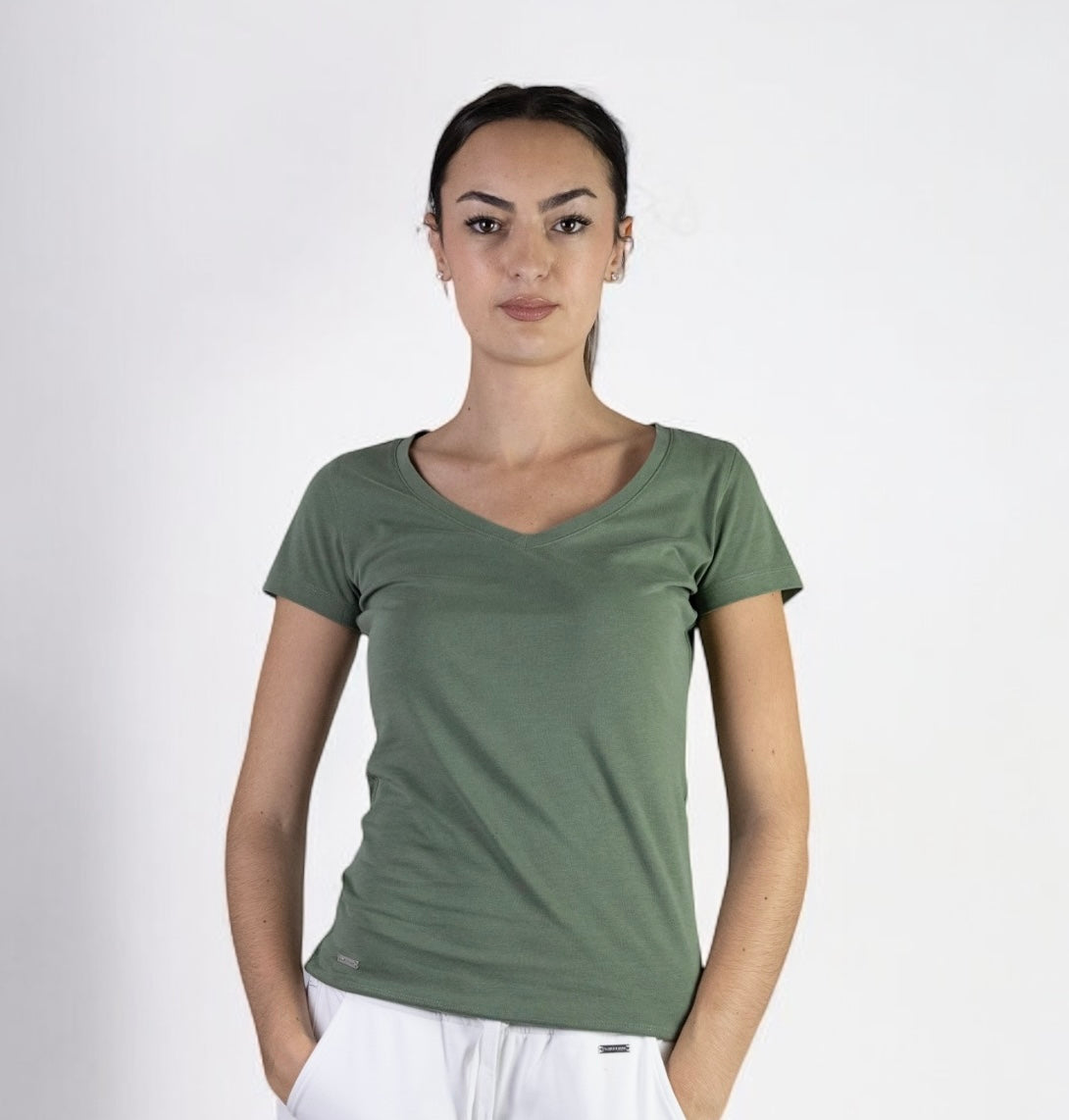 T-SHIRT COL V SLIM FIT Femme